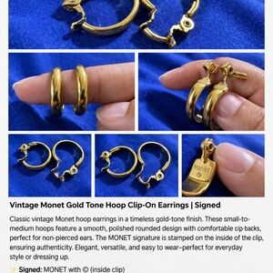 Monet Gold-Tone Classic Hoop Earrings